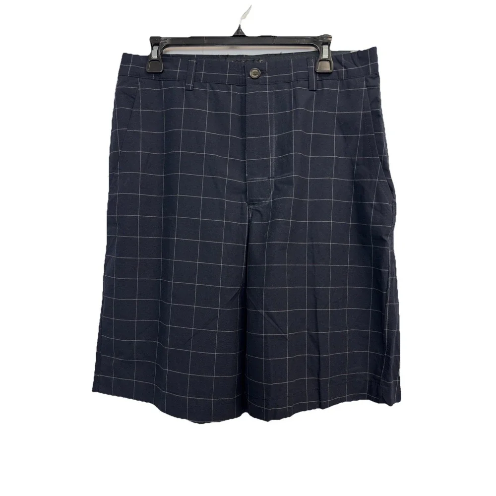 Vintage Gap Mens 34 Windowpane Shorts Navy Blue 100% Cotton‎ 11